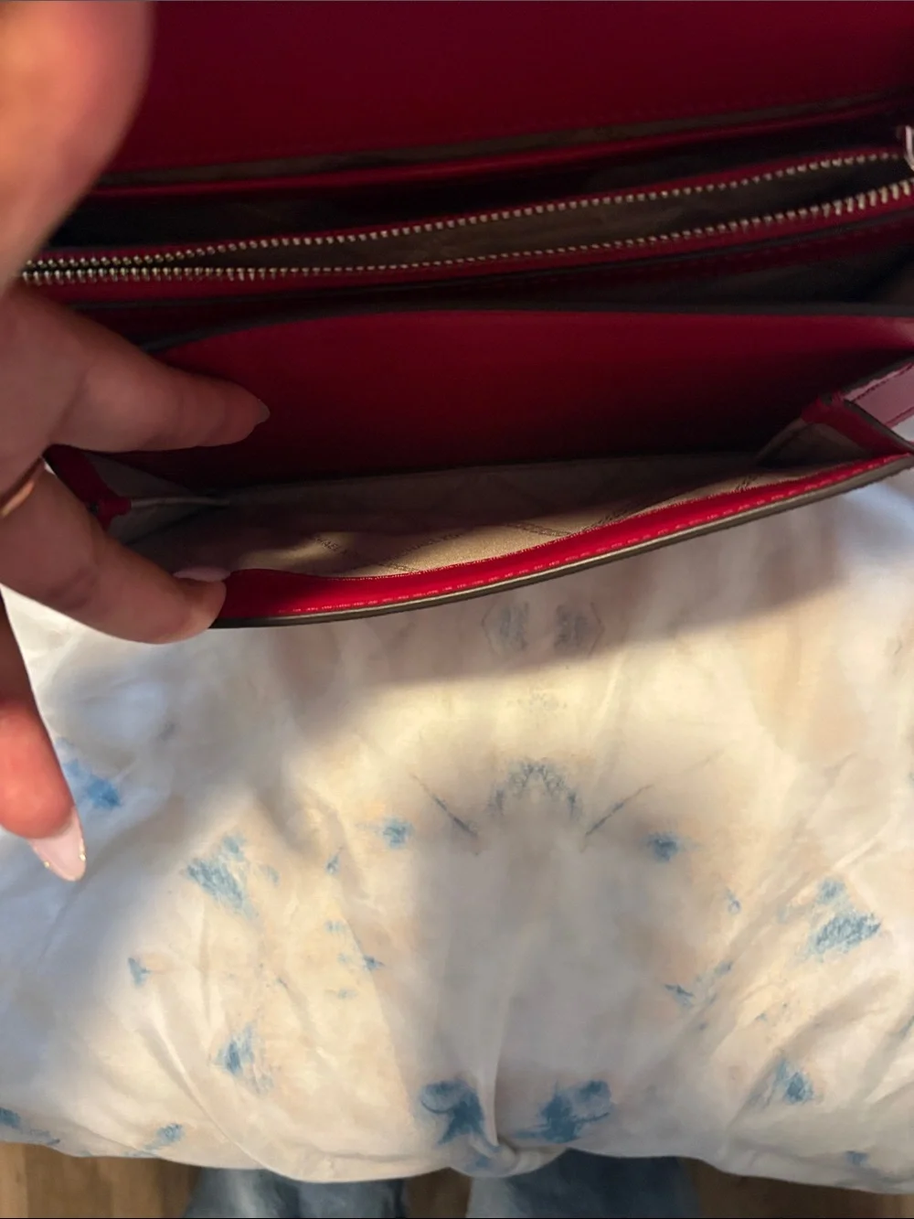 Michael Kors Fuchsia Leather Shoulder Bag with Silver Chain